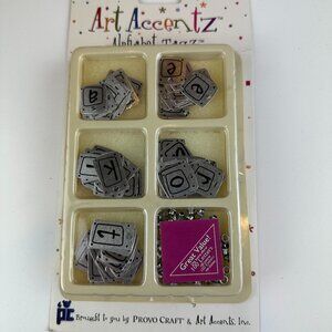 NEW Provo Craft Art Accents 200 PC Silver Alphabet Tagz Scrapbooking Crafts